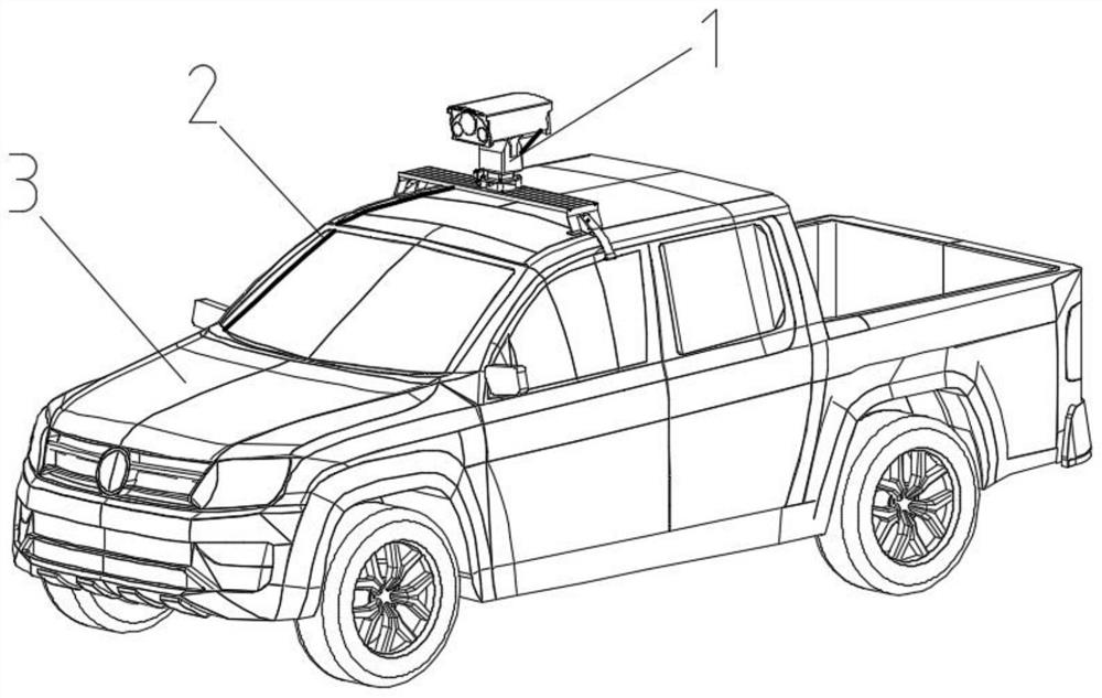 Vehicle-mounted detection device and detection method suitable for power distribution line inspection