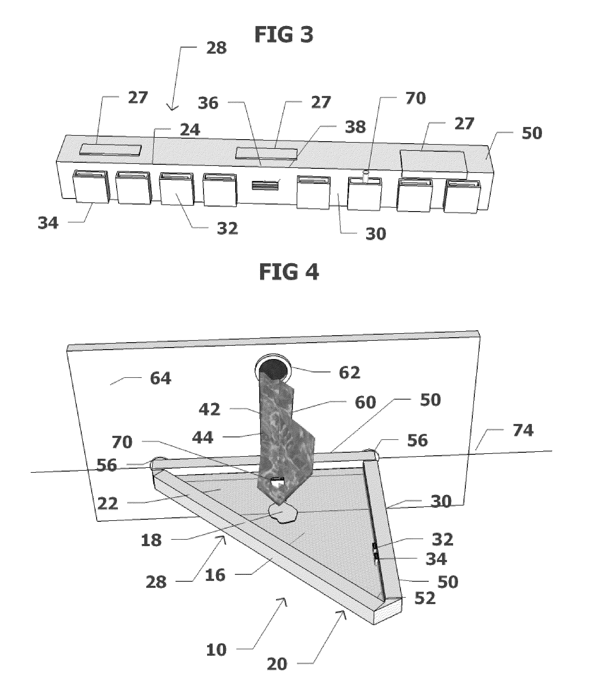 External filtering and absorbing device for use in a local containment area