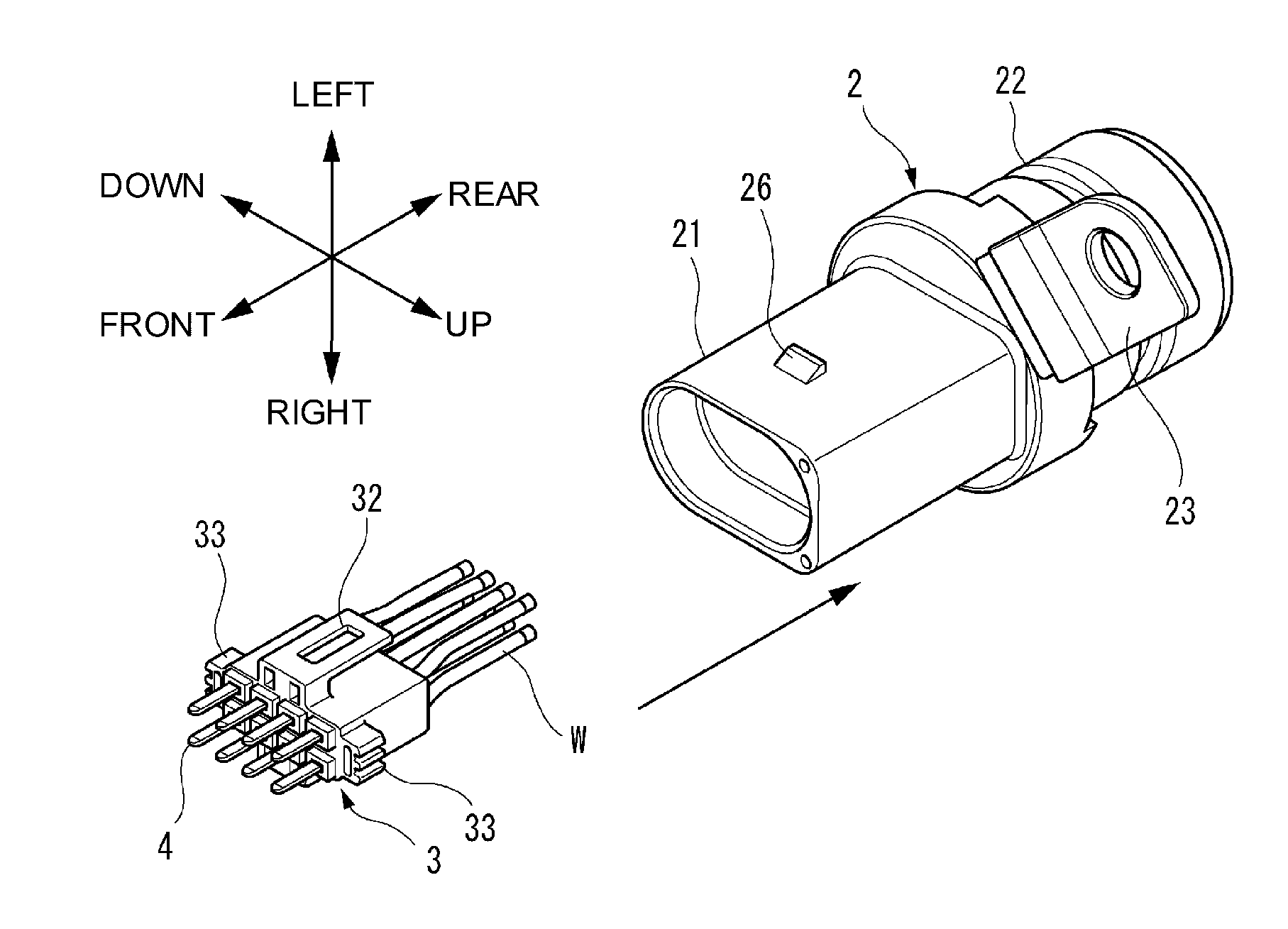 Connector and injection method for filler material