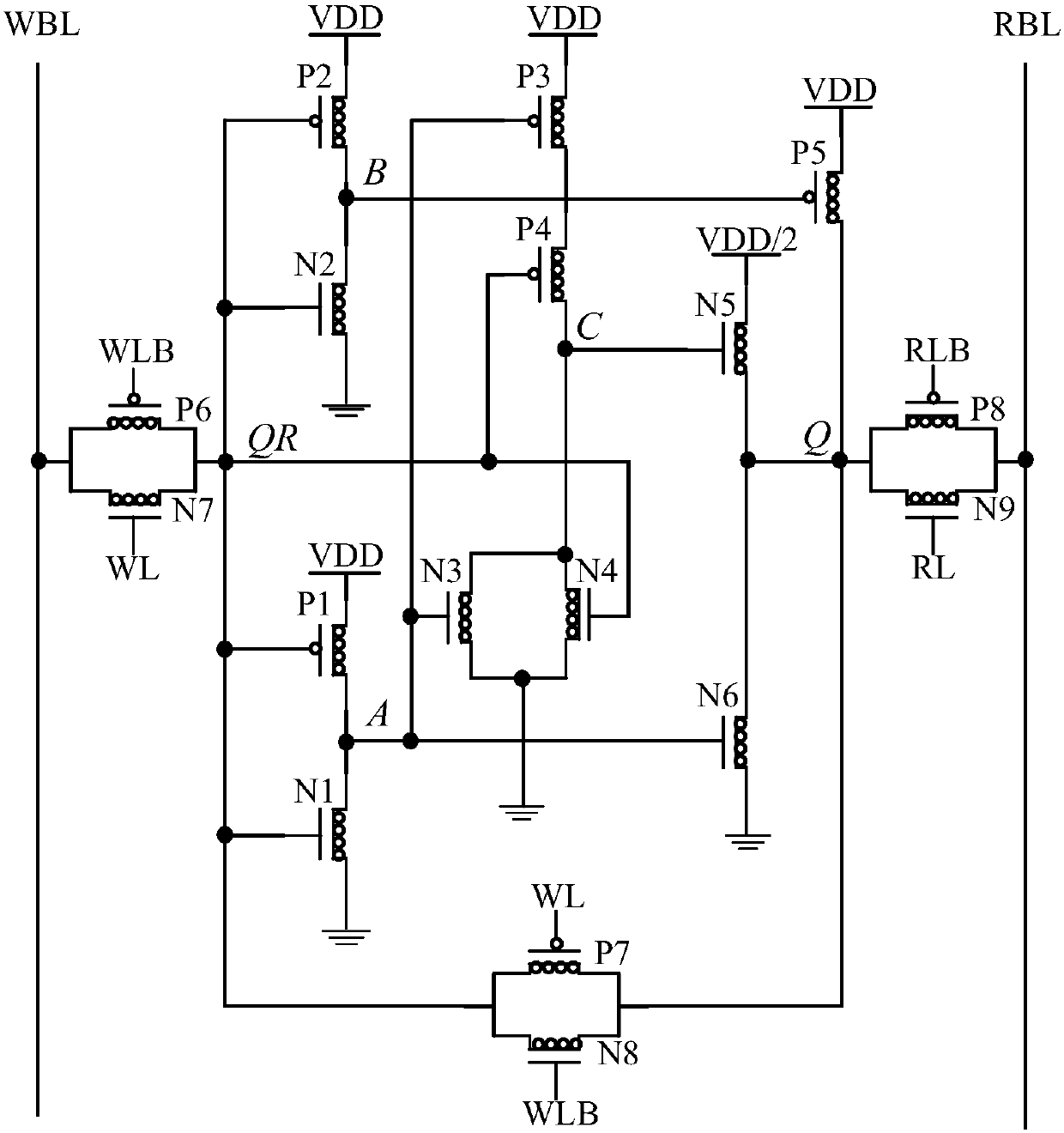 Three-value static memory using word operation circuit and CNFET