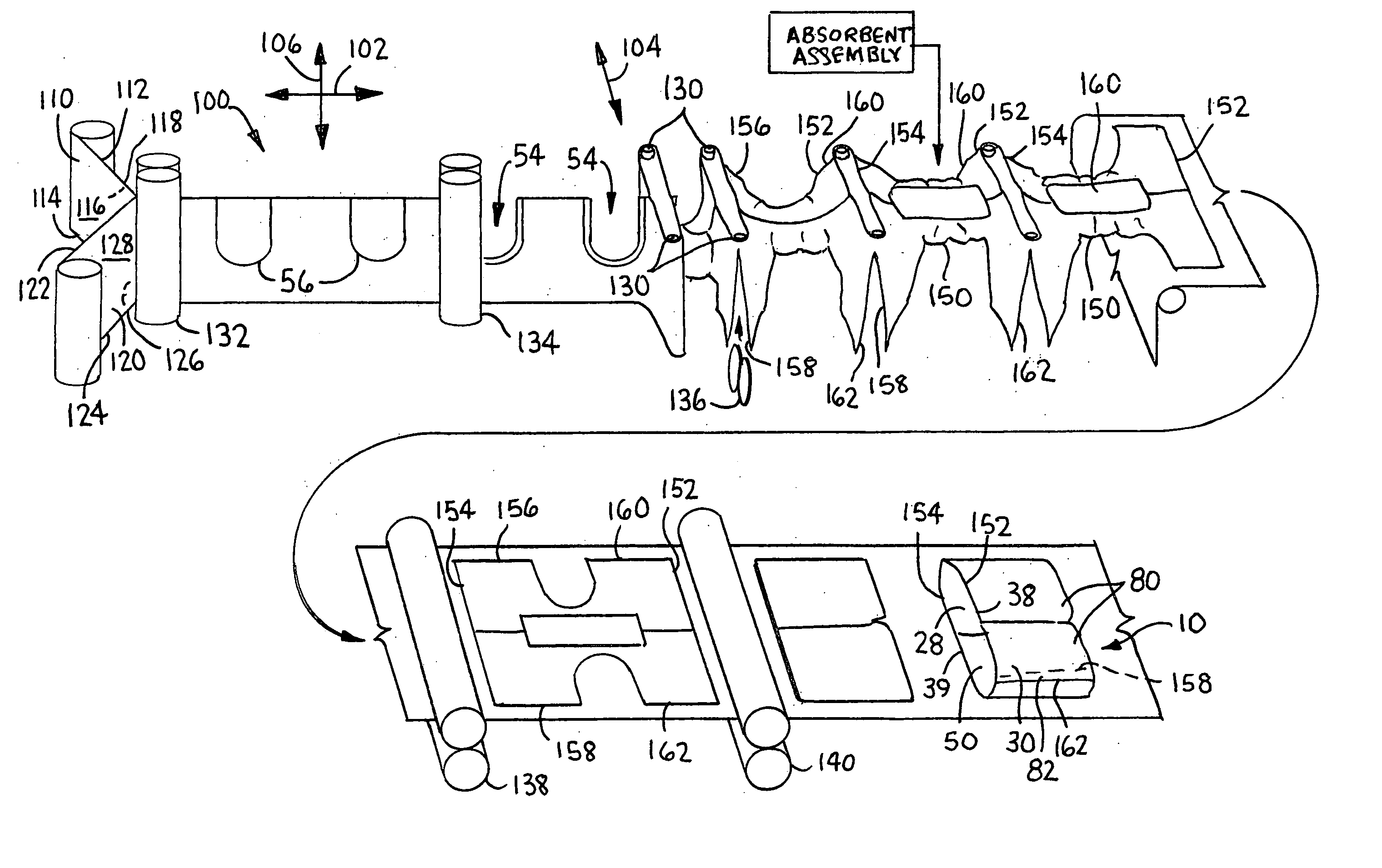 Process for making a garment having hanging legs