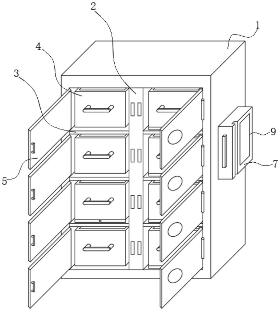 RFID-based intelligent financial cabinet capable of automatically identifying and classifying