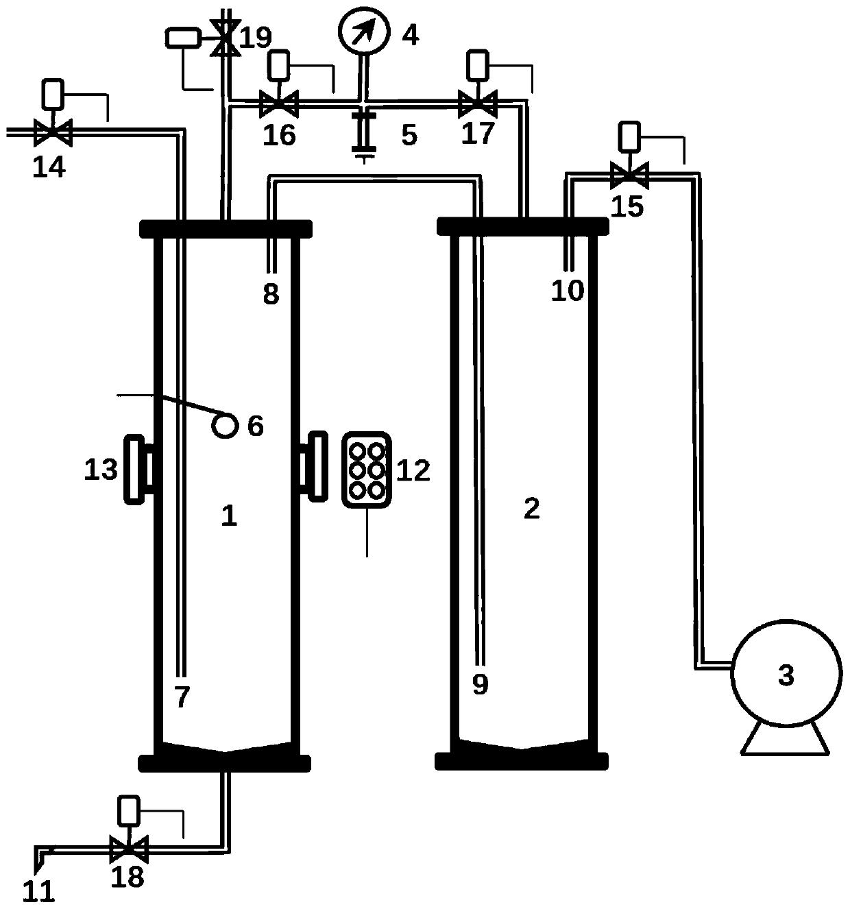 Liquid sample vacuum acquisition device and control method