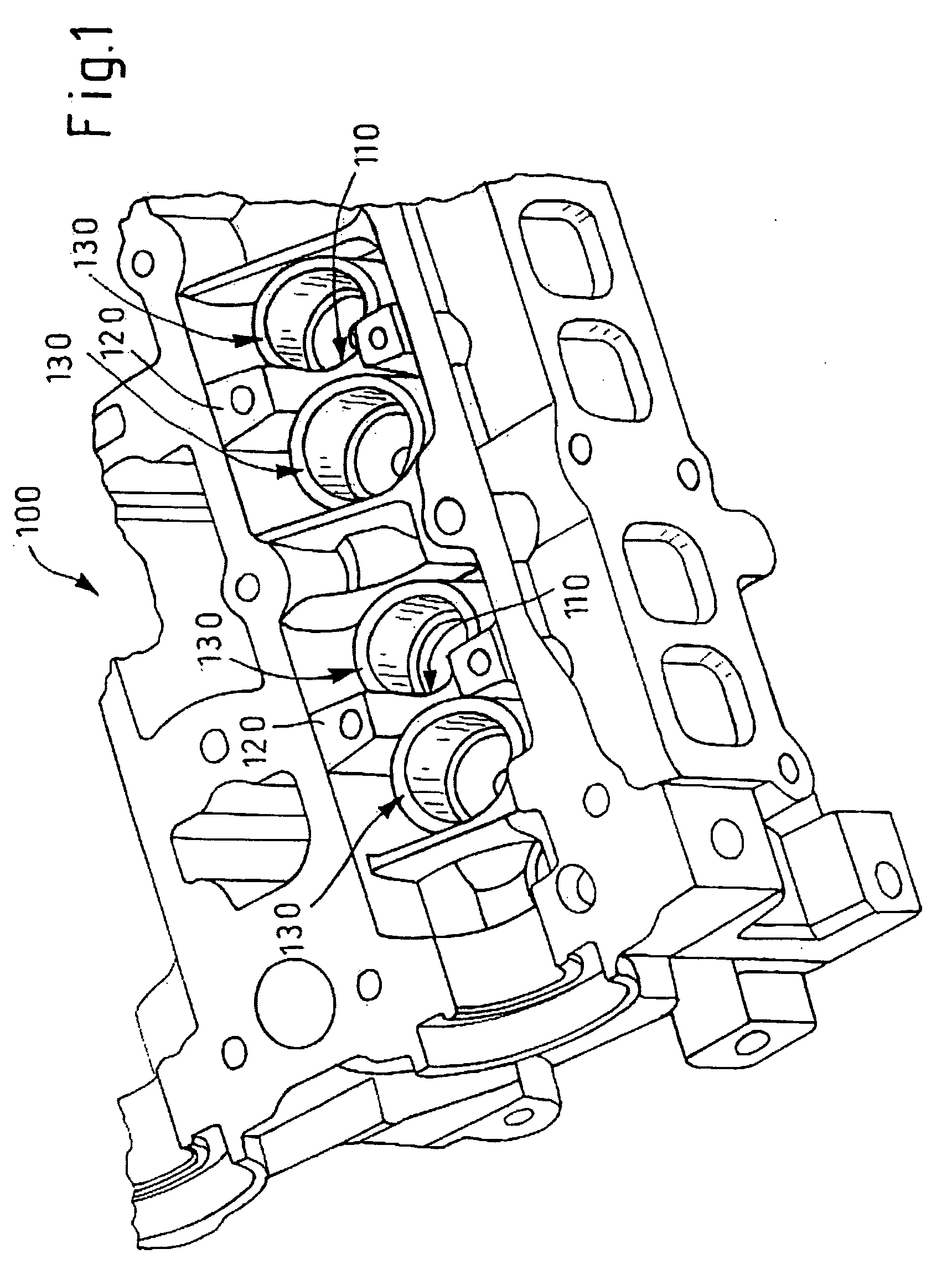 System with camshaft and camshaft receptacle