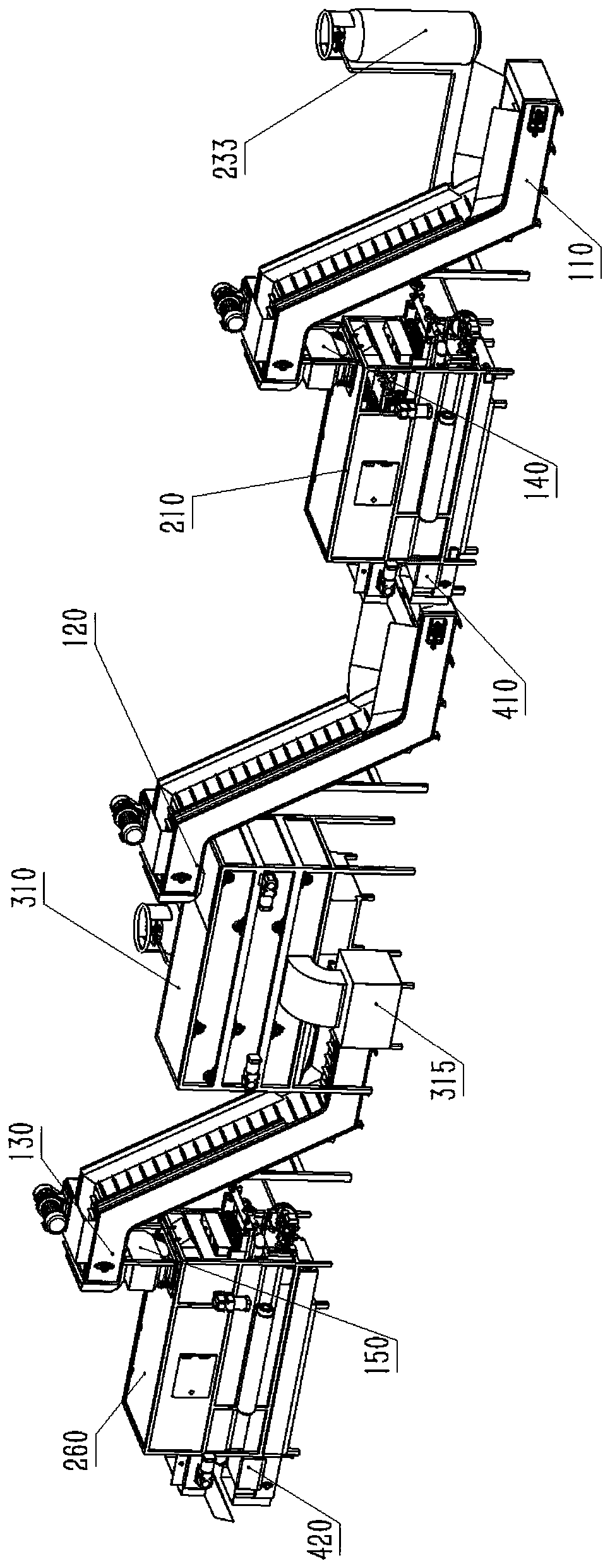 Multi-section continuous tea baking machine and control method thereof