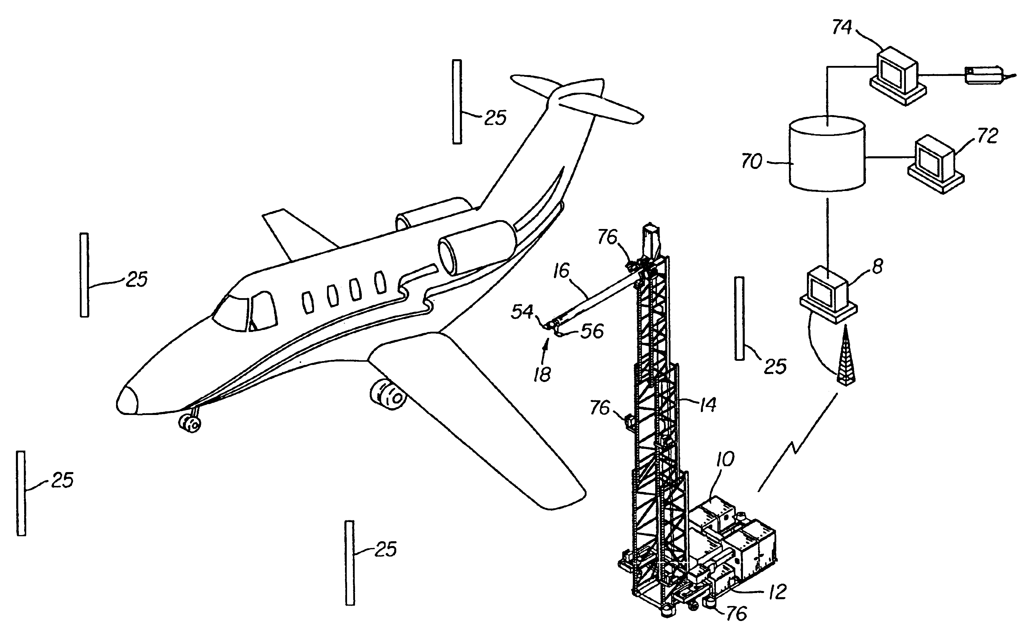 Apparatus and method for non-destructive inspection of large structures