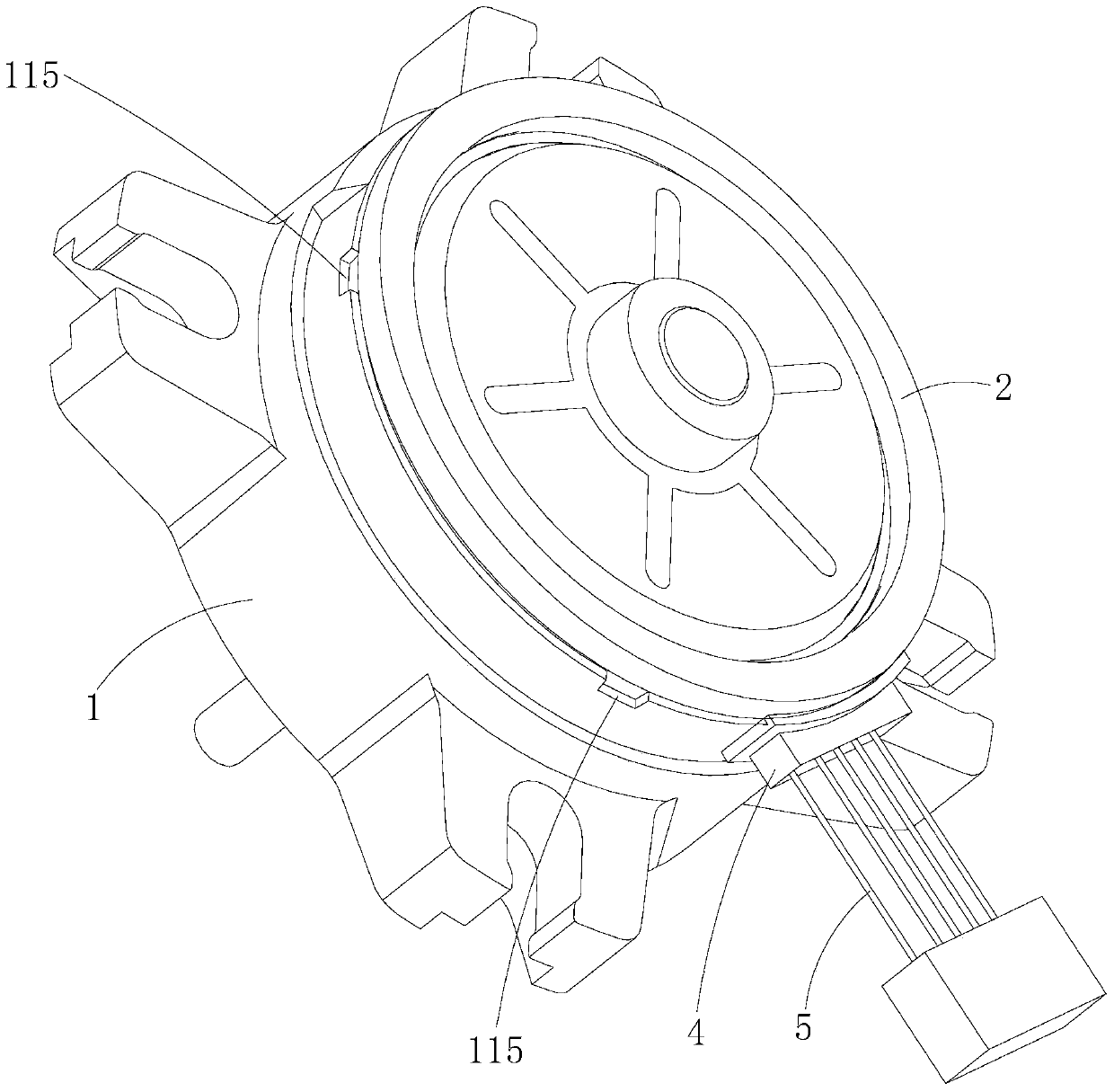 Waterproof sealing structure of plastic-sealed stator and bearing end cover and plastic-sealed motor