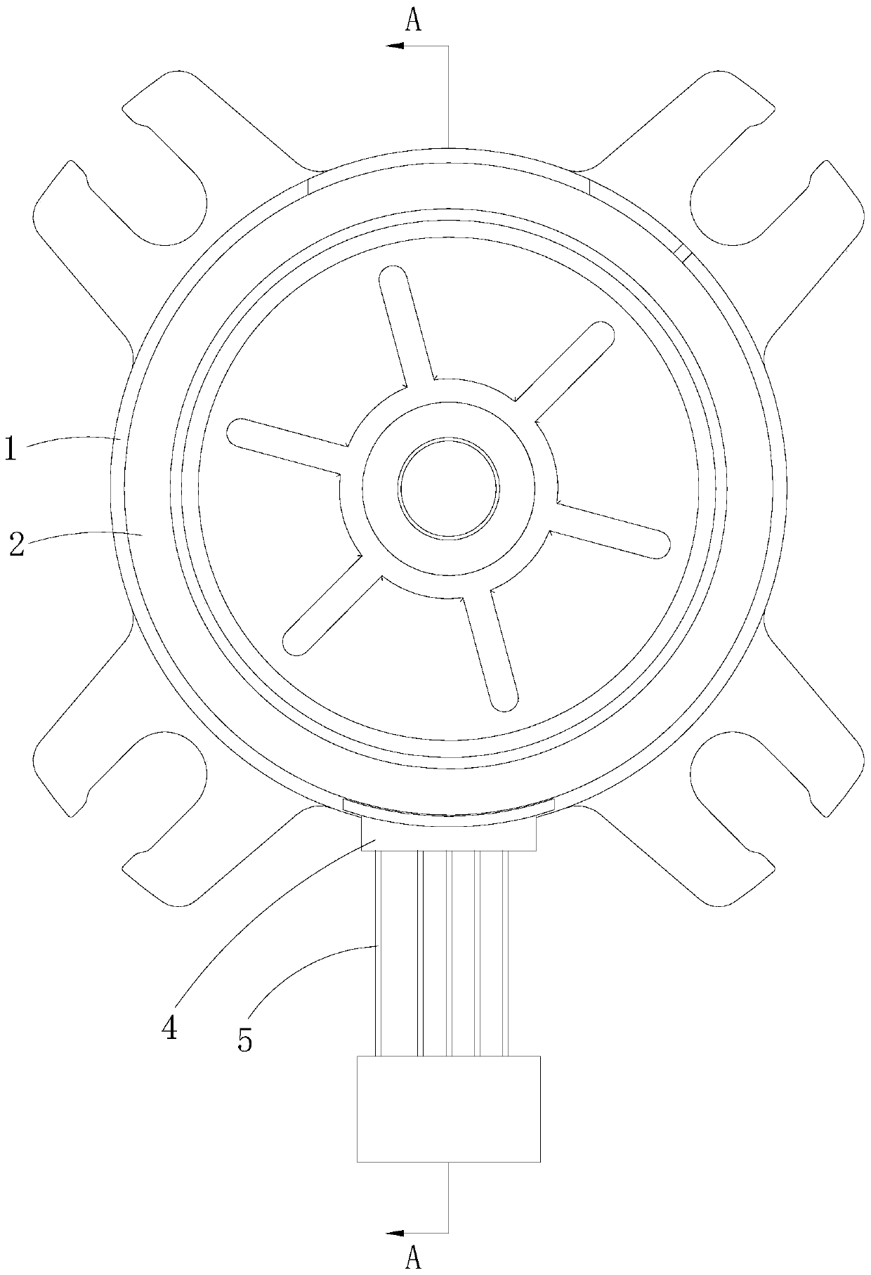 Waterproof sealing structure of plastic-sealed stator and bearing end cover and plastic-sealed motor
