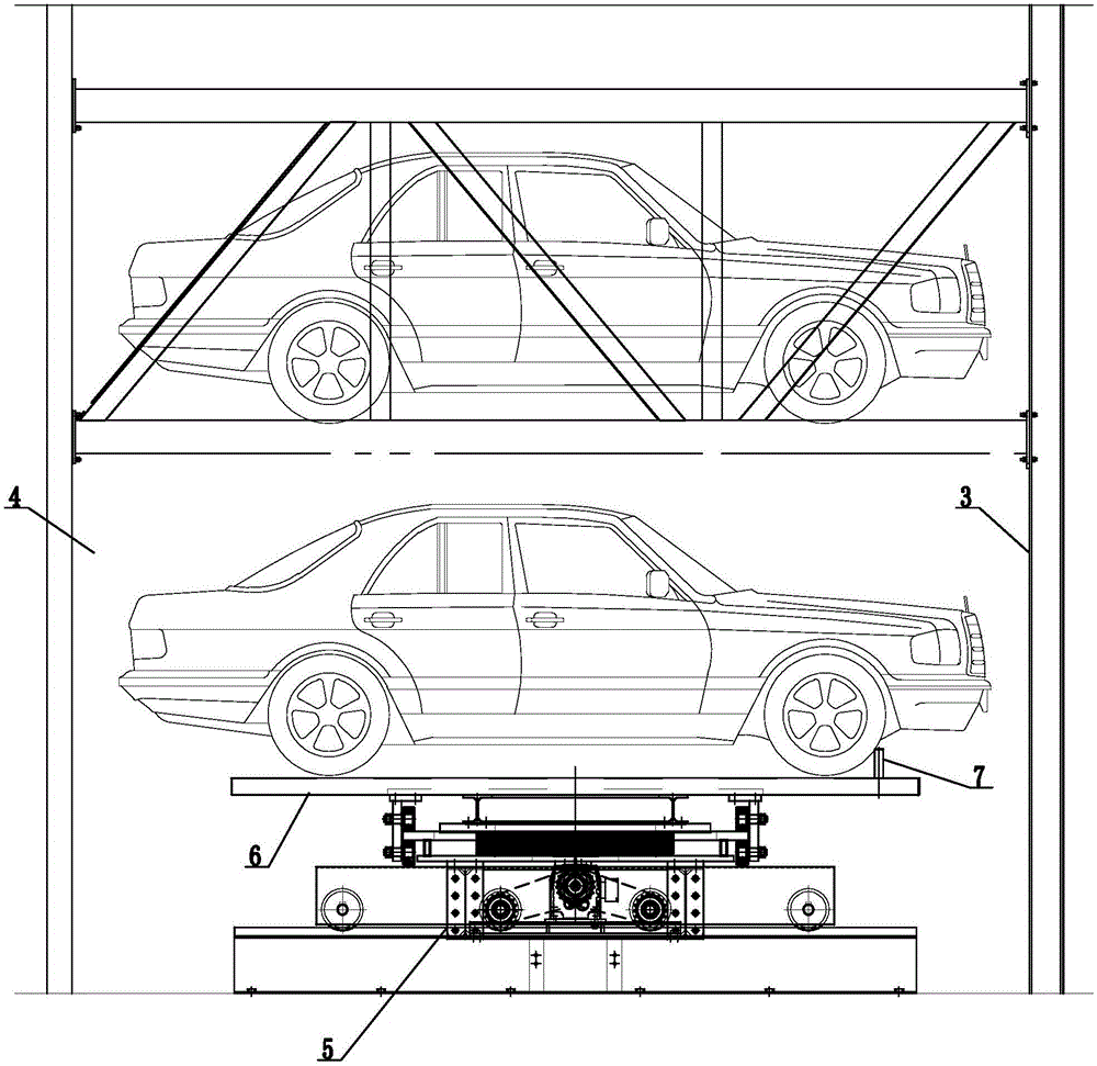 Comb tooth type stereo garage vehicle storing and fetching method