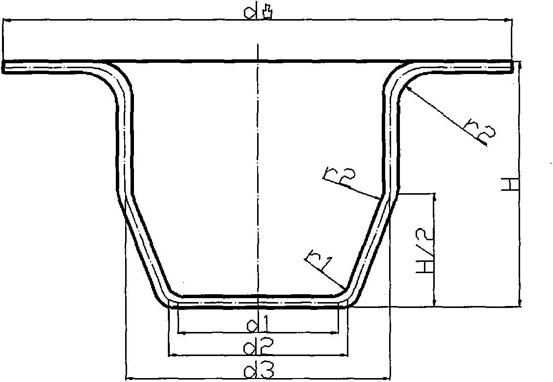 Sheet cold extruding forming method for wide-flange conical part