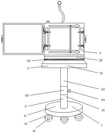 Mobile film observing device for radiology department