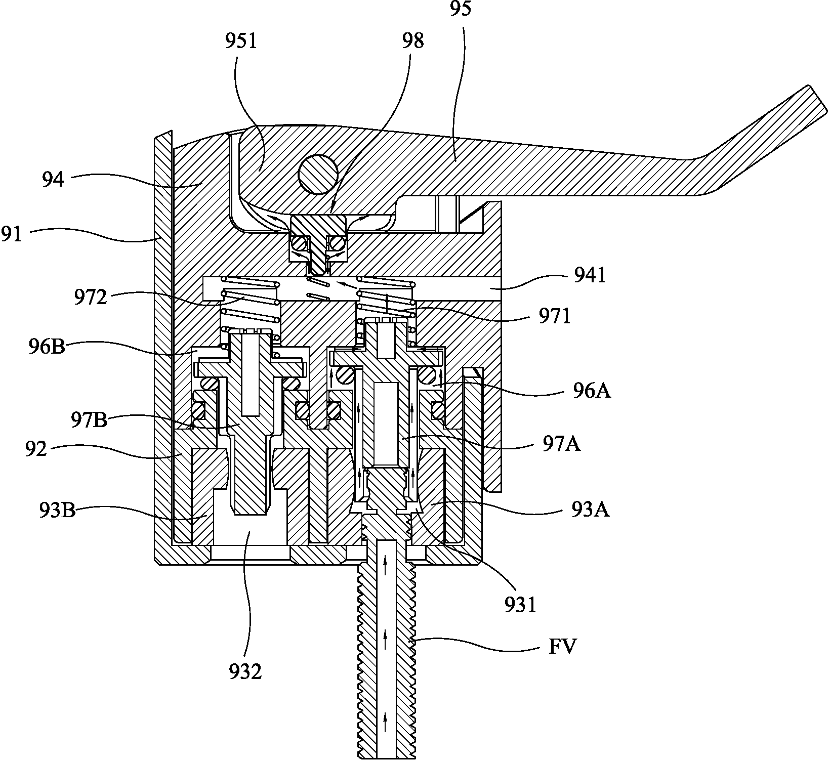 Inflating nozzle device