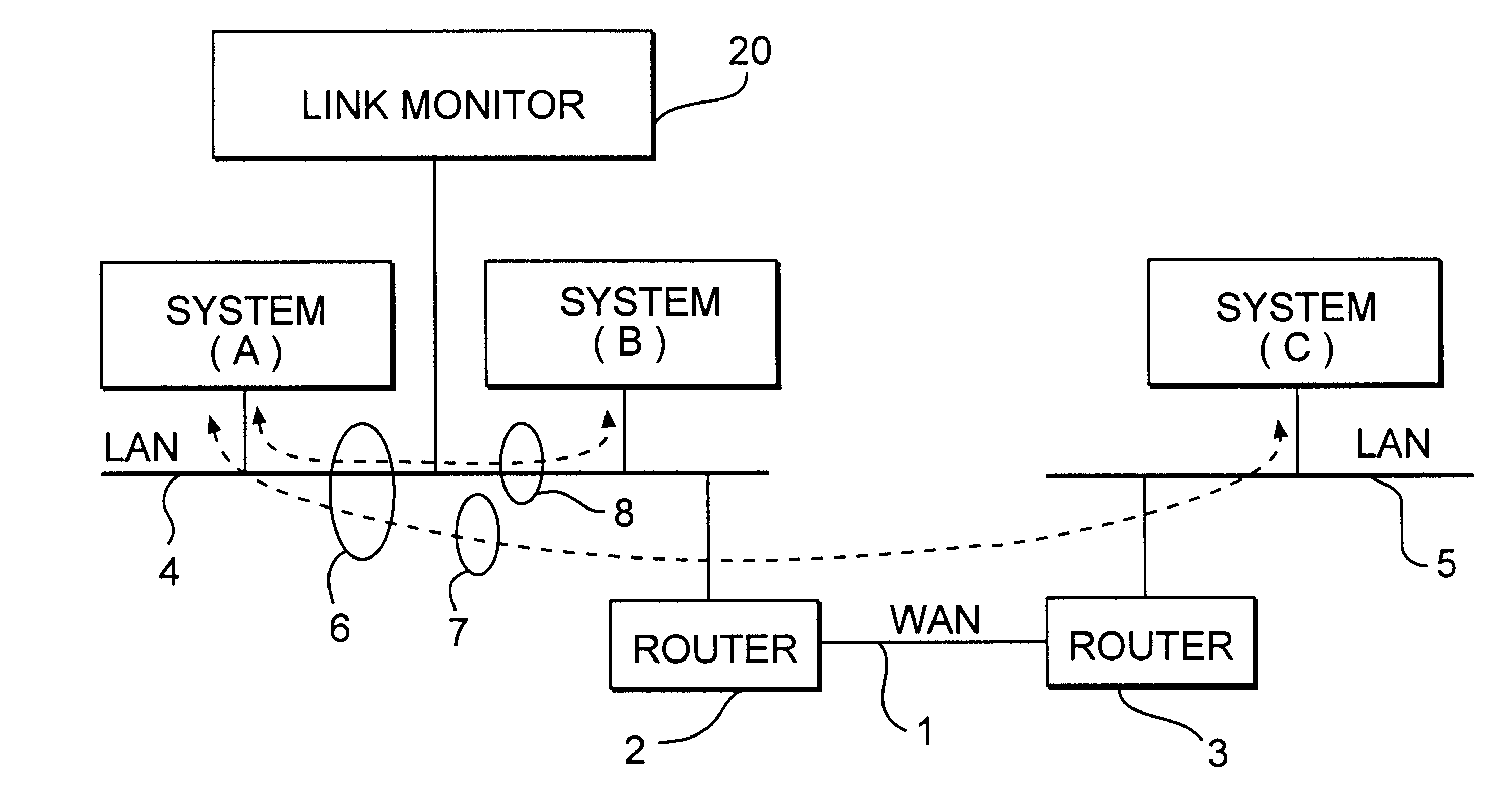 Method and apparatus for monitoring a communication link based on TCP/IP protocol by emulating behavior of the TCP protocol