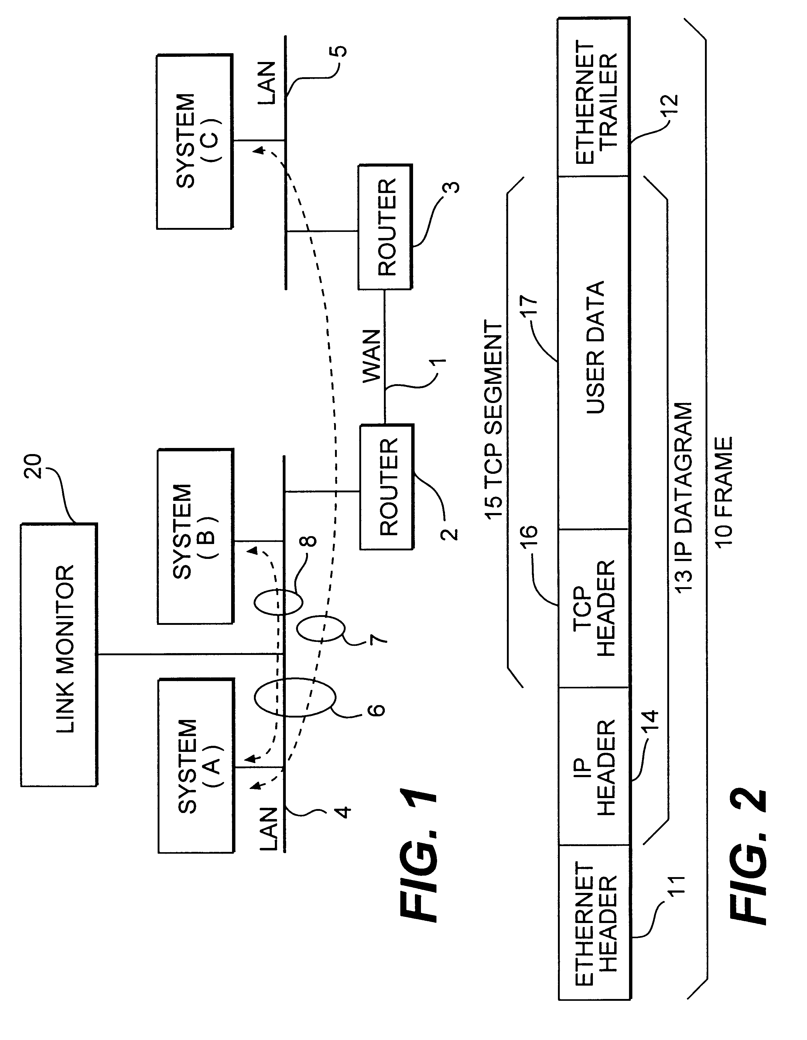 Method and apparatus for monitoring a communication link based on TCP/IP protocol by emulating behavior of the TCP protocol