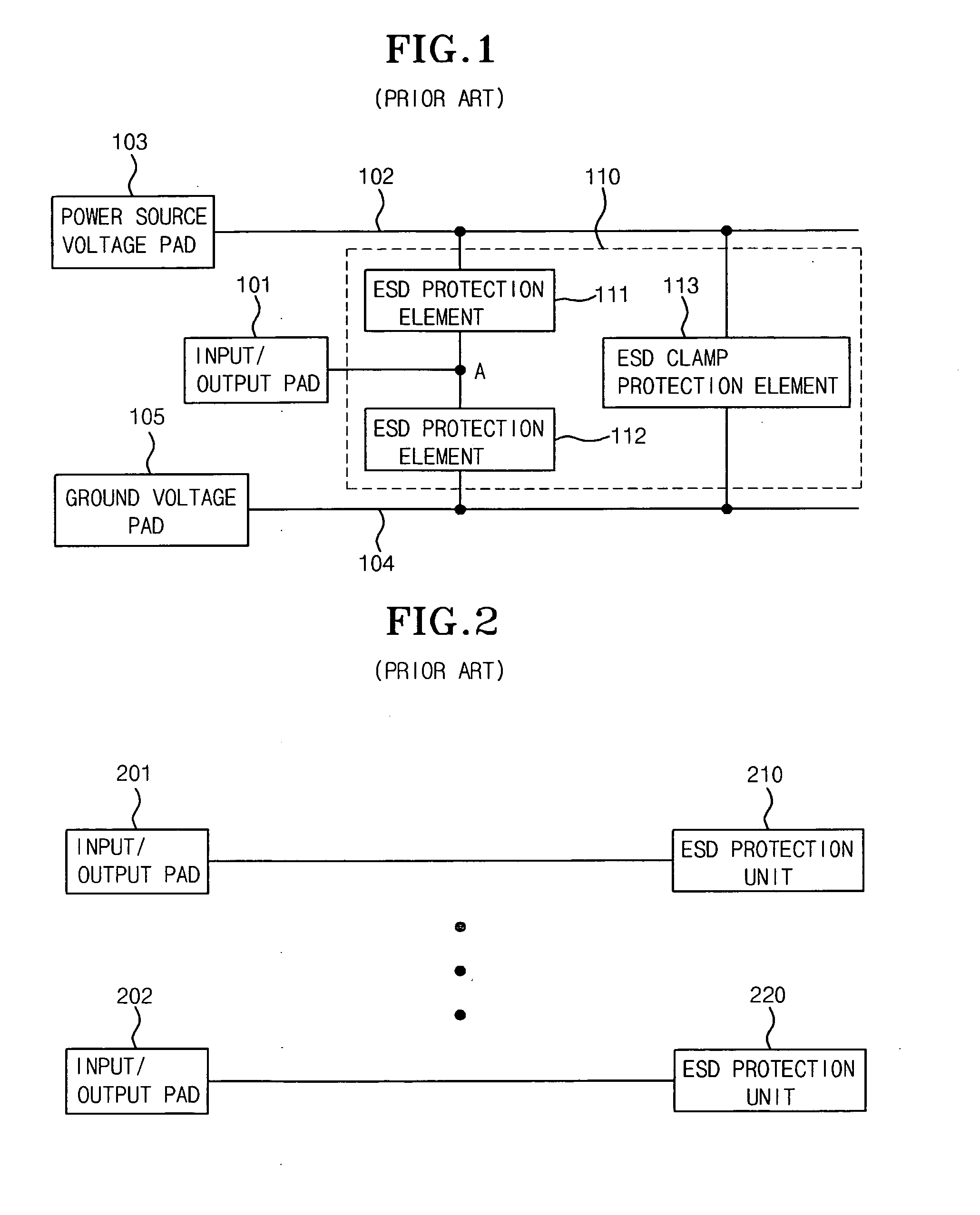 Electrostatic discharge protection circuit with reduced mounting area and junction capacitance