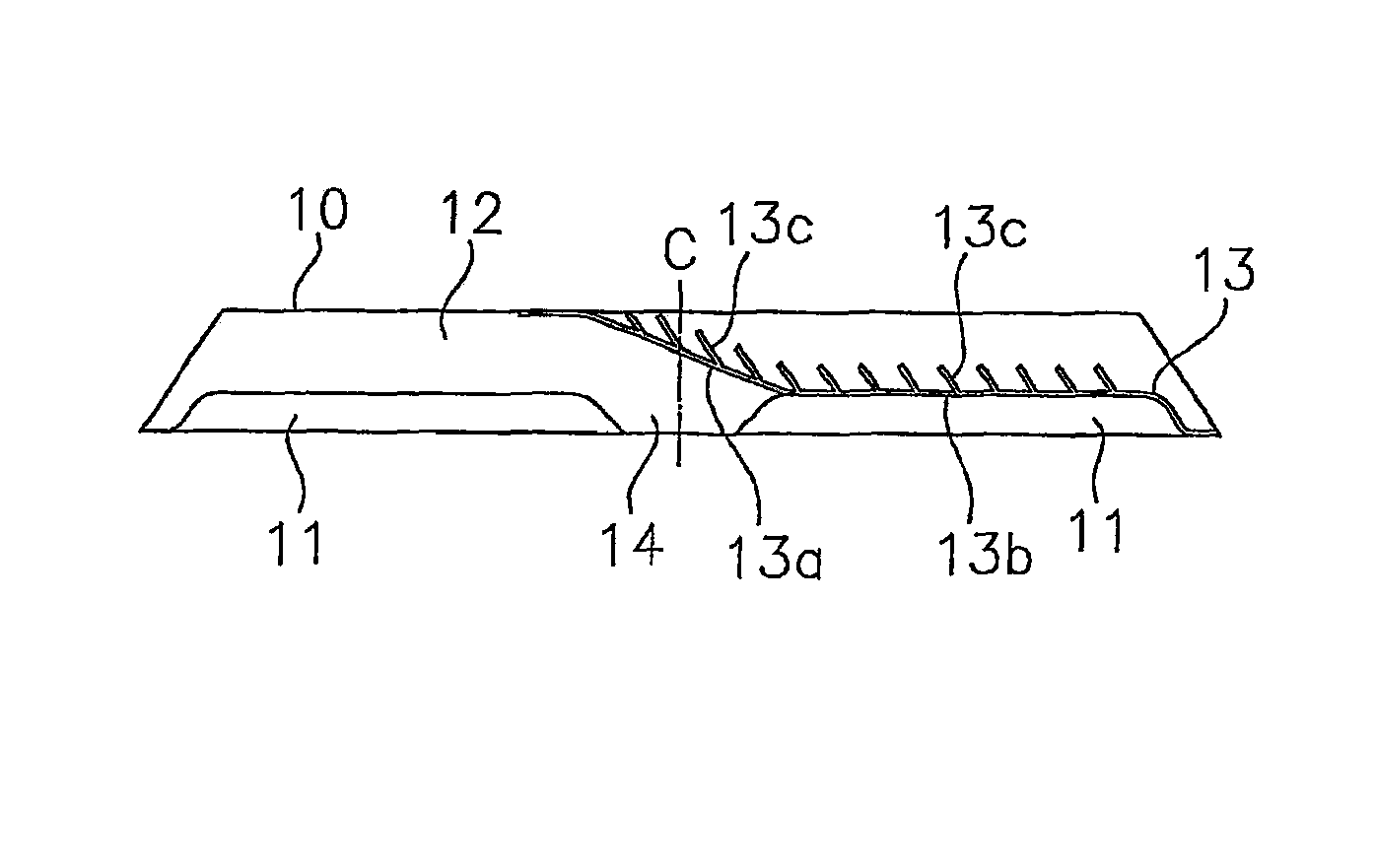 Pneumatic tire with tread having cap portion, segmented base portion and conductive portion