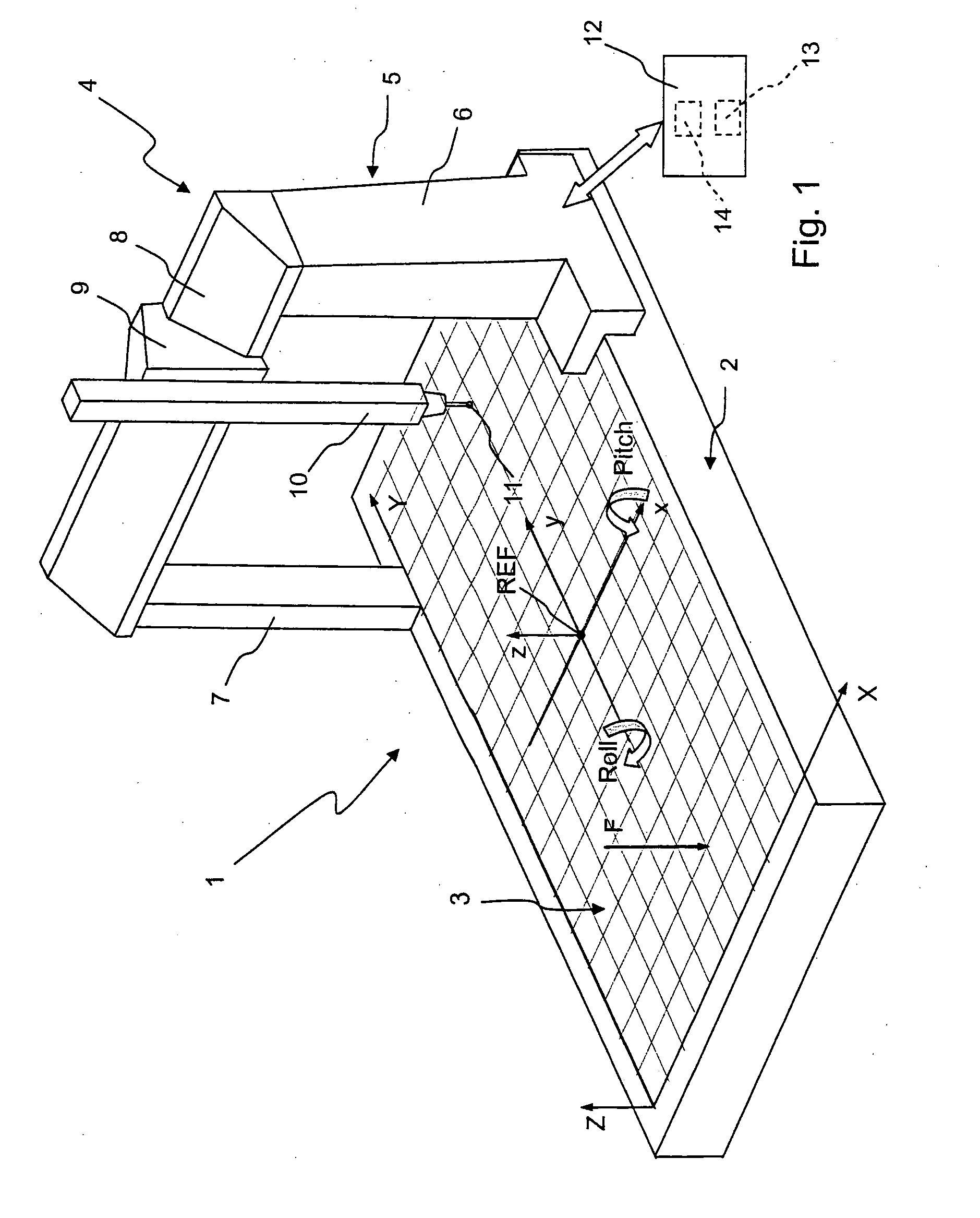 Method for compensating measurement errors caused by deformations of a measuring machine bed under the load of a workpiece and measuring machine operating according to said method