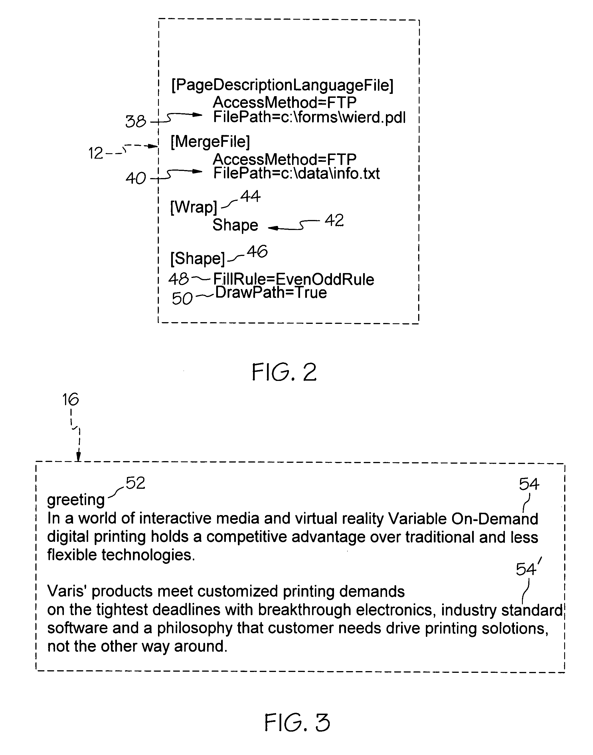 Method and system for dynamic flowing data to an arbitrary path defined by a page description language
