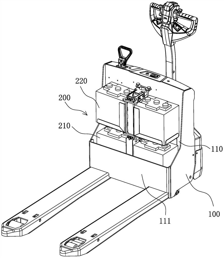 Tray truck battery mounting structure