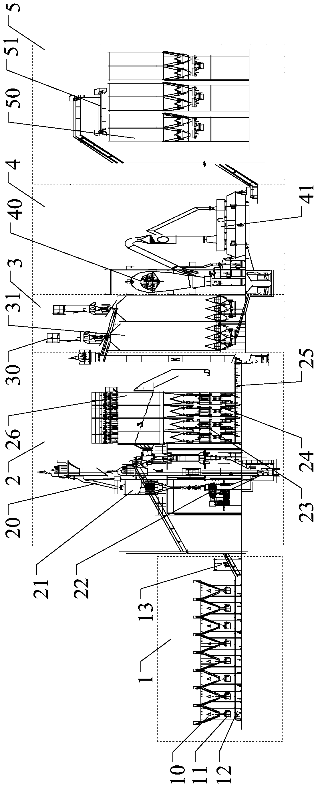 Dry-method powder preparation device and method adopting roll press for powder grinding