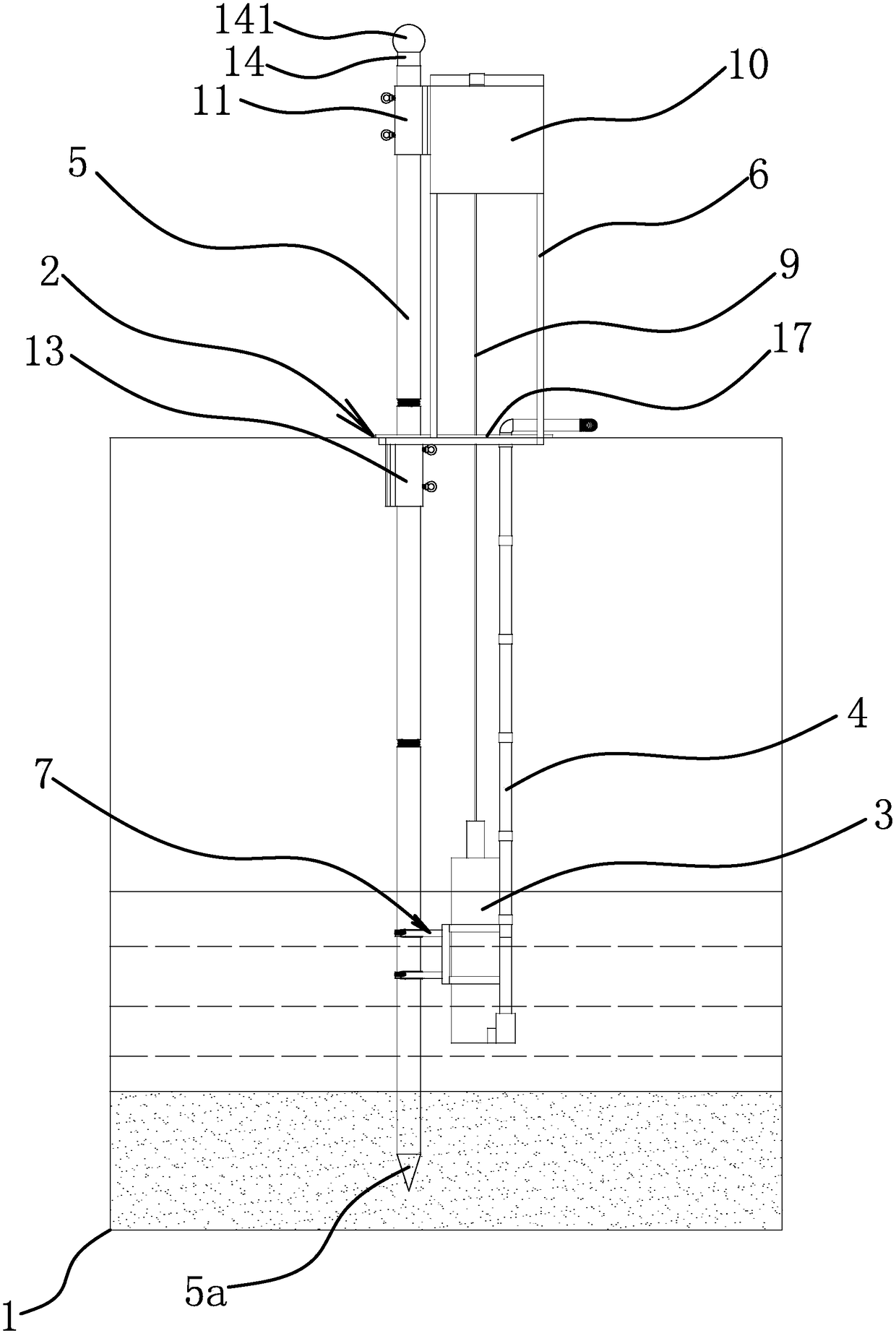 Installation structure of detection sampling device in wastewater treatment system