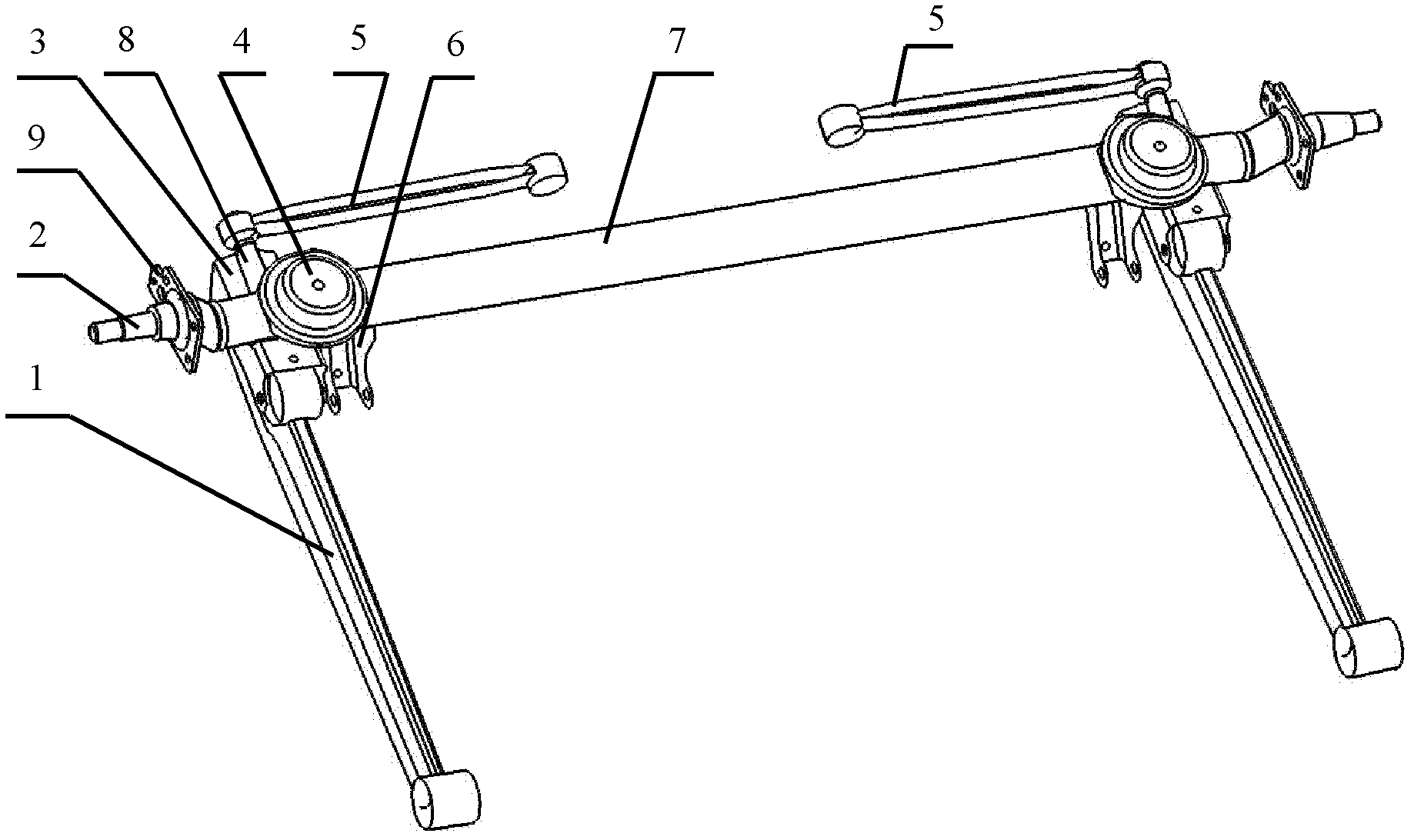 Trailing arm suspending frame with double-transverse stay bar structure