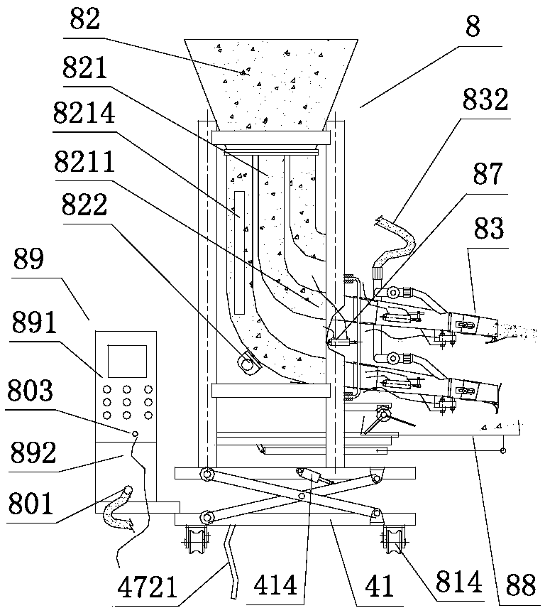 Feeding machine with lifting machine and air pressure tank