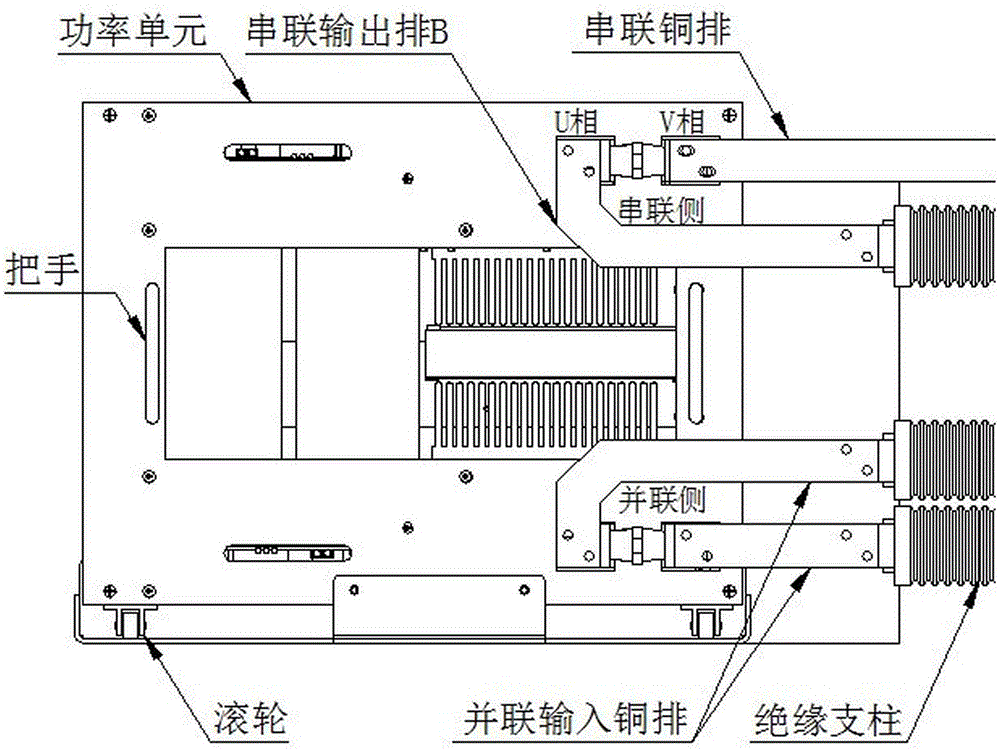 Structural device for cascaded type cophase power supply converter
