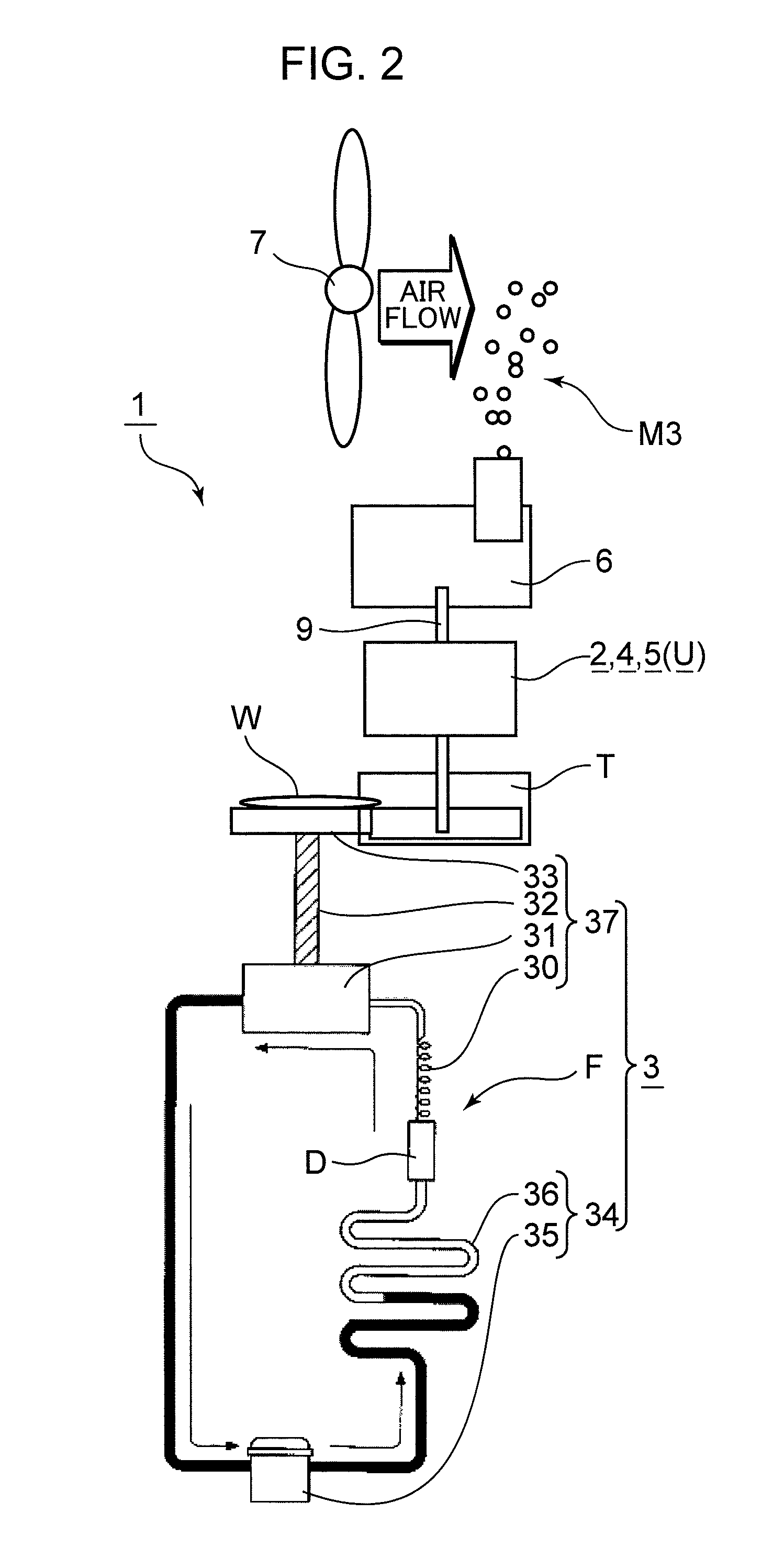 Reduced water mist generating device and electric apparatus
