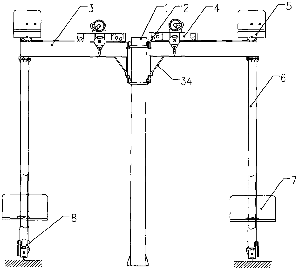 A special crane for mushroom construction