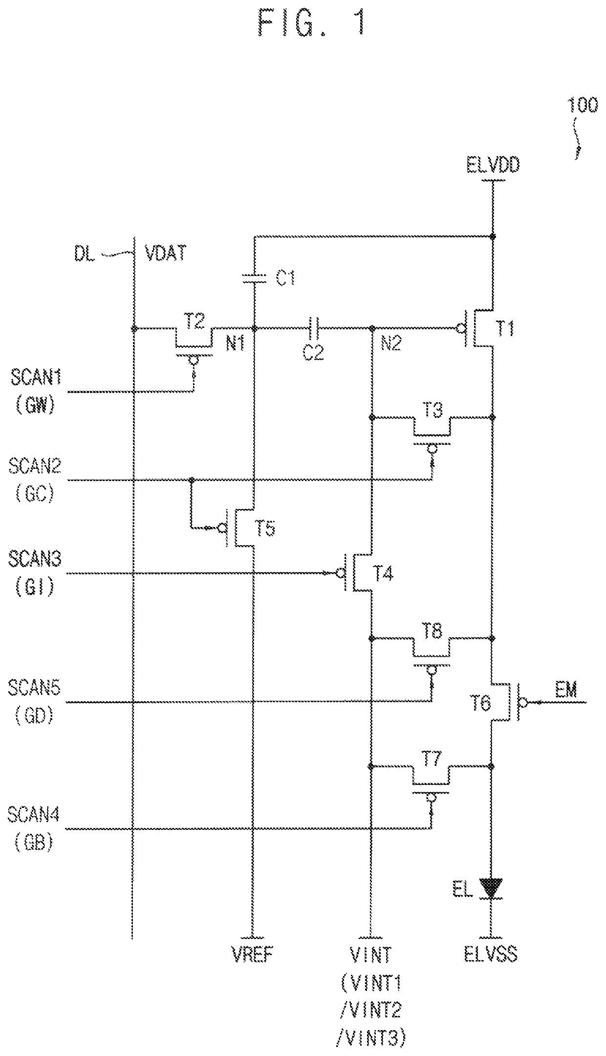 Pixel of an organic light emitting diode display device, and organic light emitting diode display device