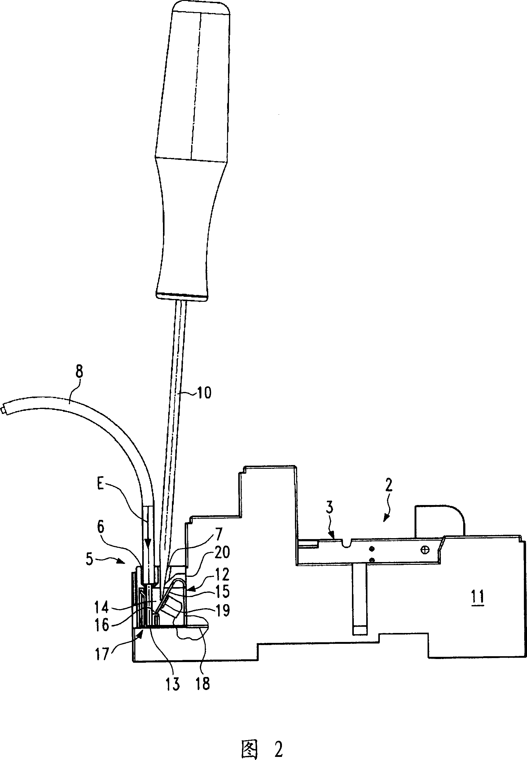 Electrical device, particularly relay socket, with spring clip and method of manufacture