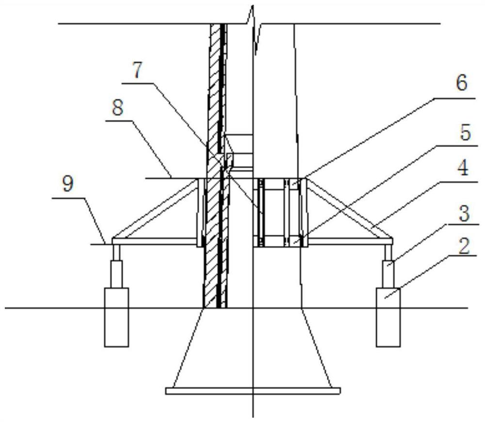 Reverse dismantling device and dismantling method of a chimney