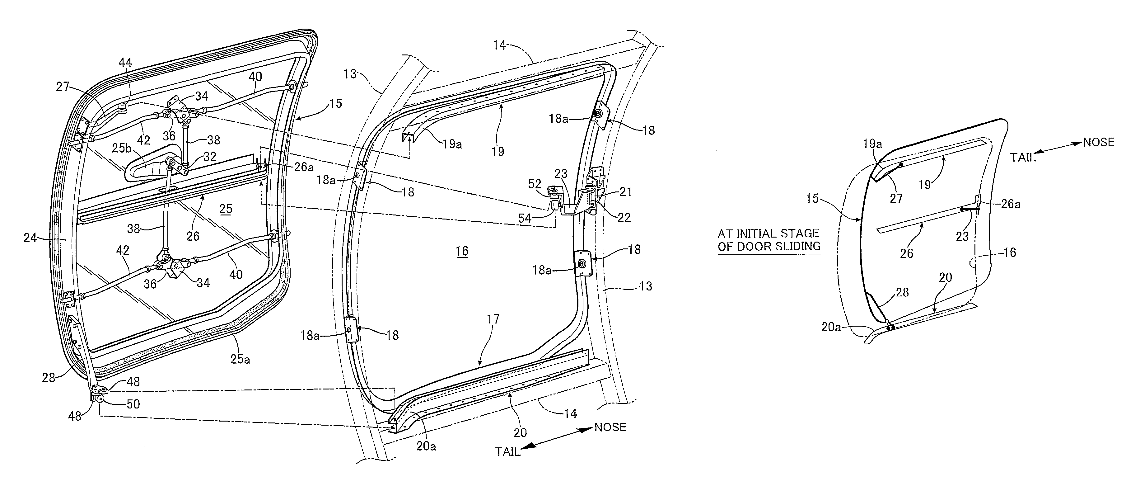 Slide door device for aircraft