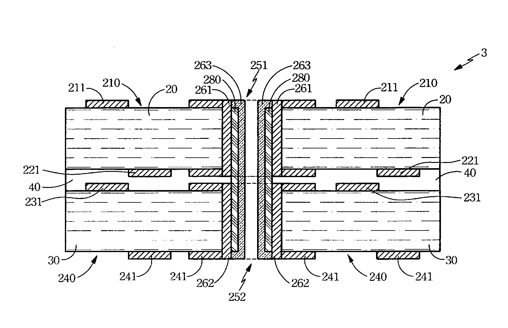 Method for making a circuit board and multi-layer substrate with plated through holes