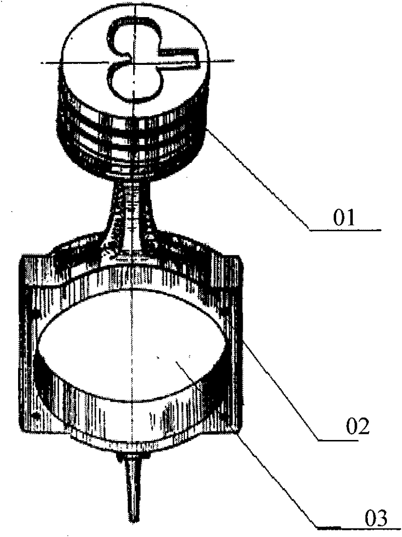 Reciprocating piece for crank round slider mechanism, and internal combustion engine and compressor thereof