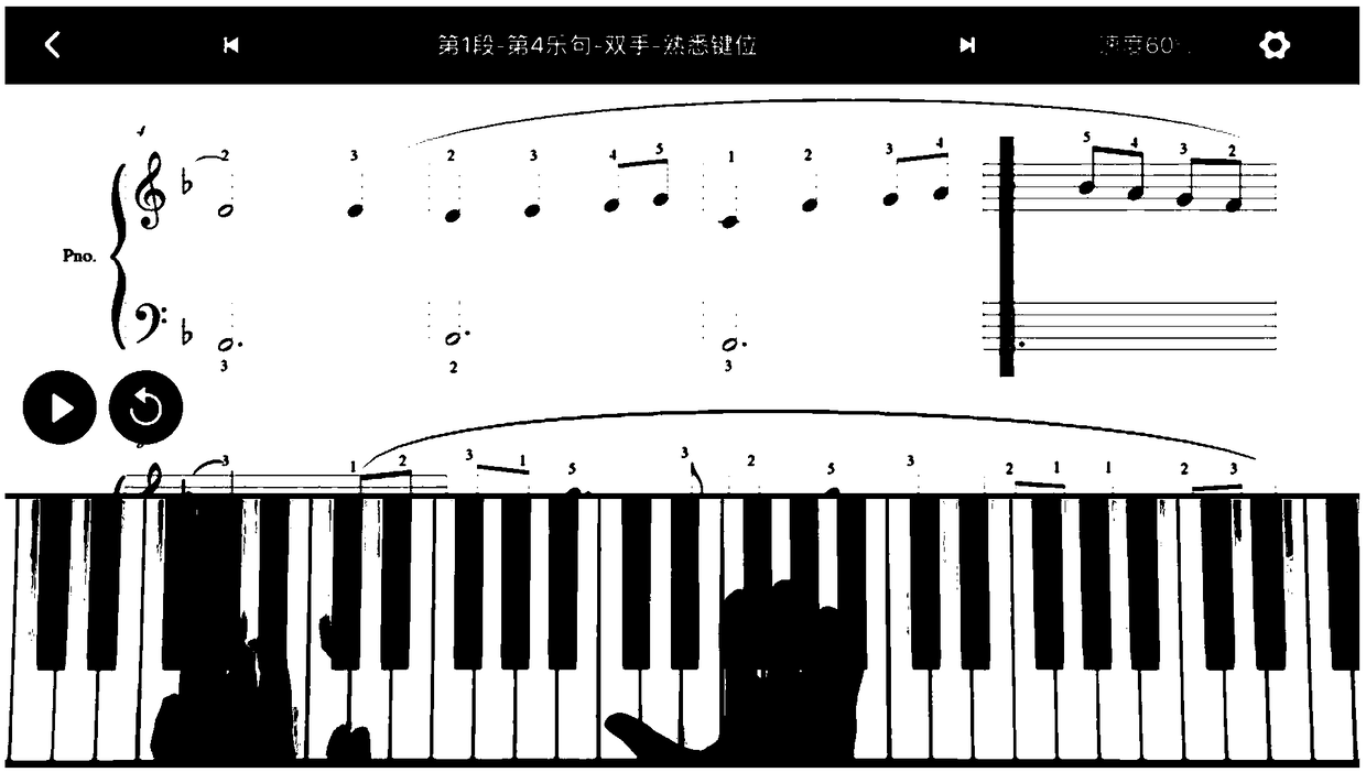 Piano playing learning method and device