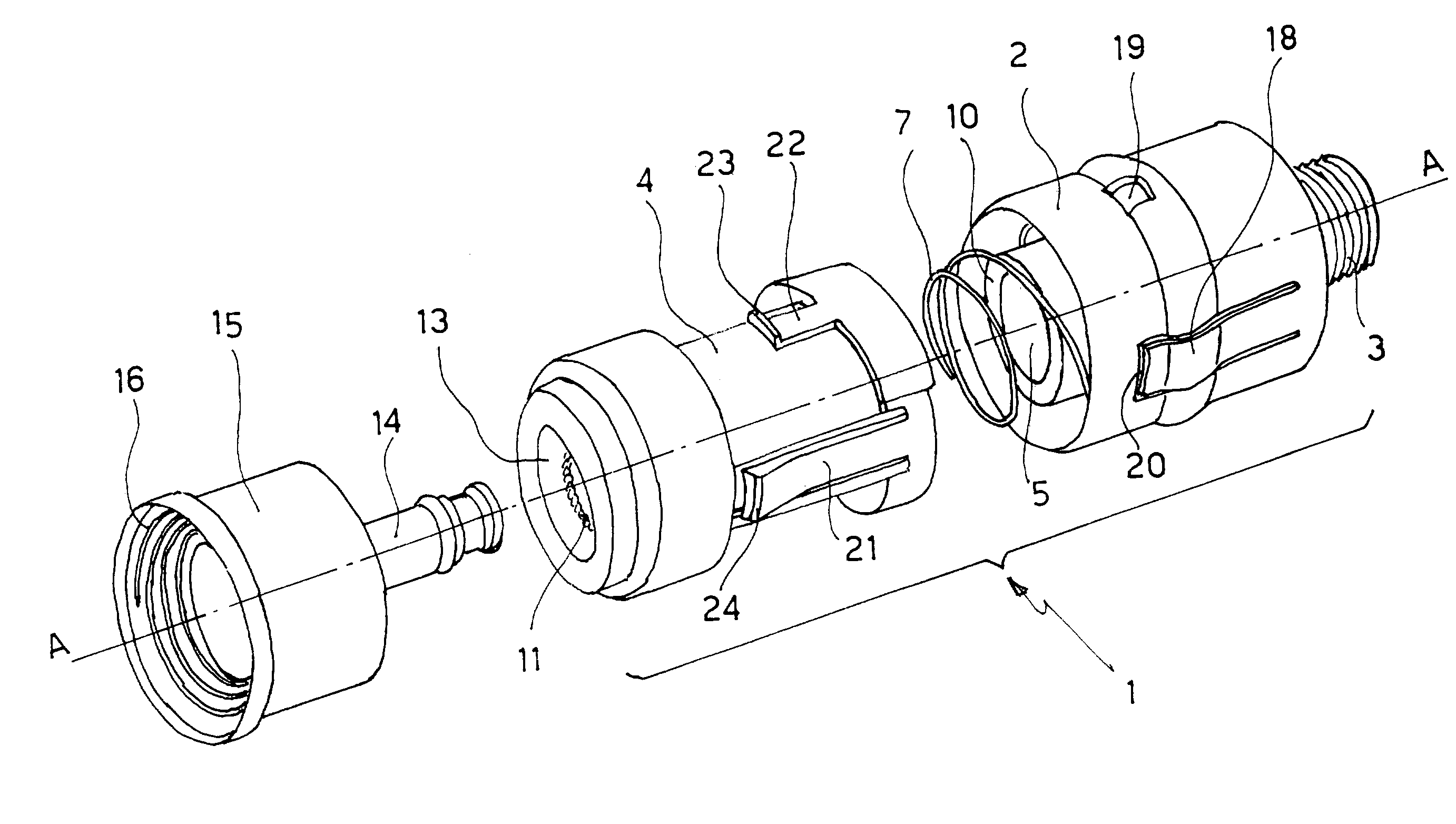 Fast coupling for irrigation systems, particularly domestic irrigation systems