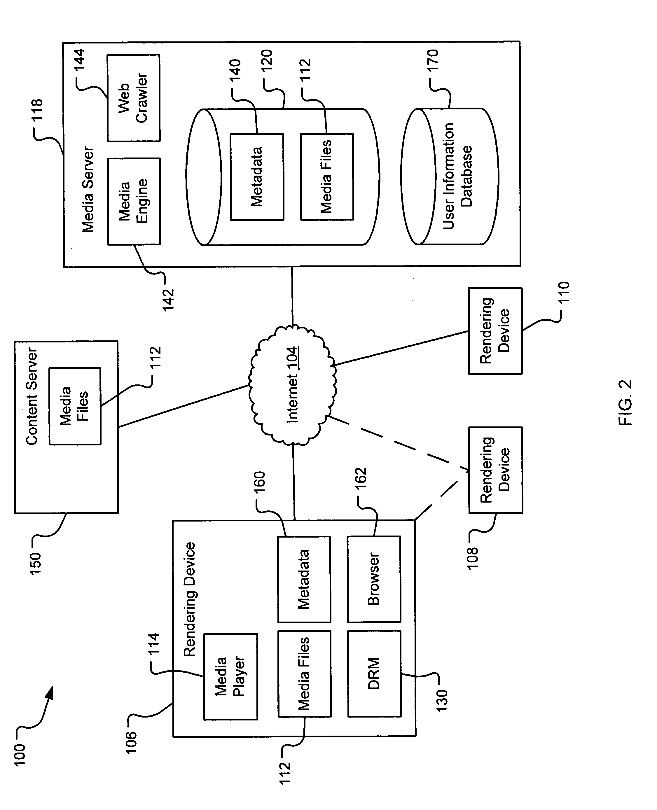 Server-based system and method for retrieving tagged portions of media files