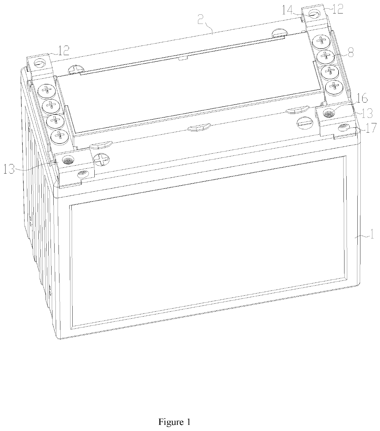 Battery covering structure with replaceable terminals