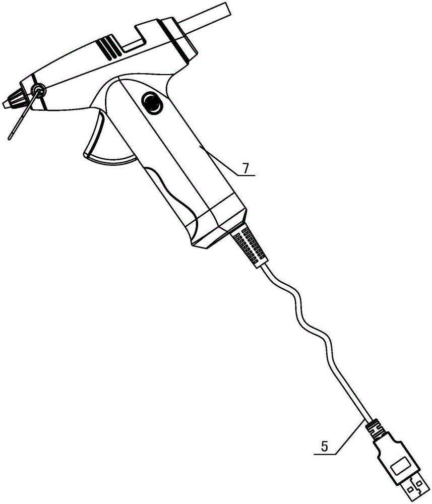 Portable USB leakage preventing glue gun