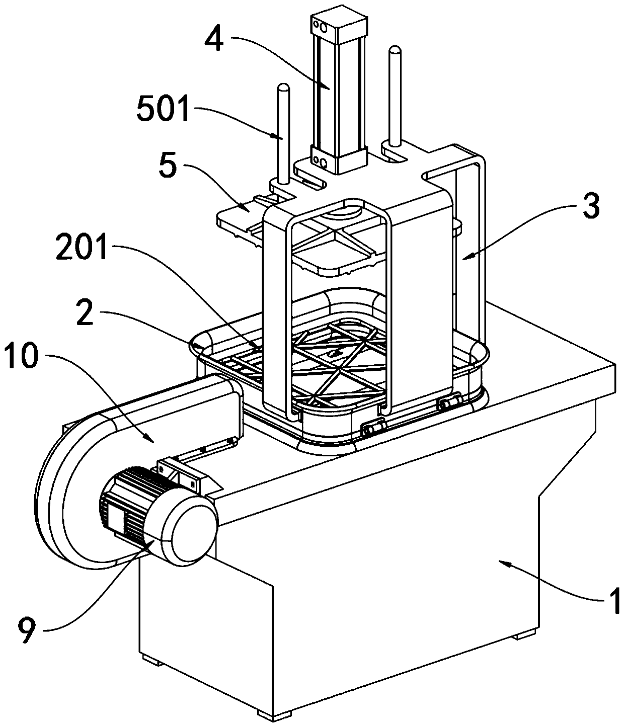 Auxiliary device for casting sand discharge after casting forming of castings