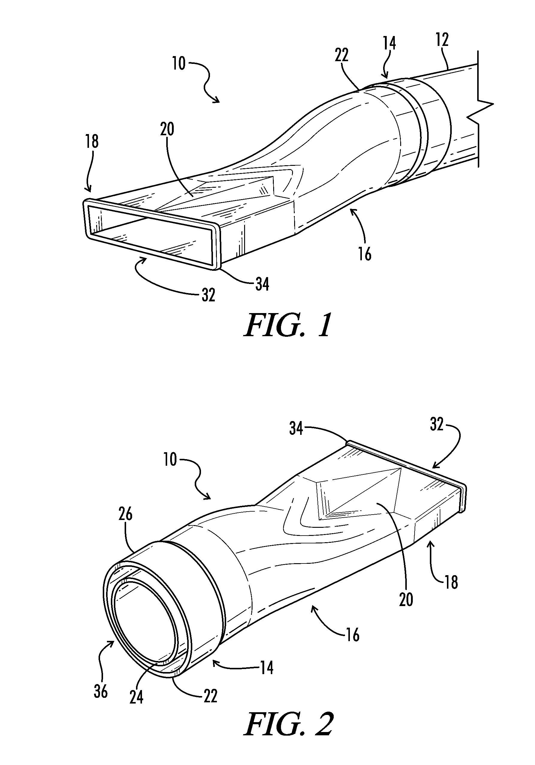 Low profile attachment for emitting water with connector for corrugated pipe