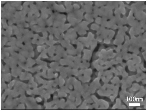 Nano-porous material prepared through selective corrosion of Zr-Ti-Cu alloy and preparation method thereof