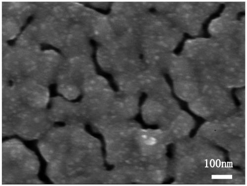 Nano-porous material prepared through selective corrosion of Zr-Ti-Cu alloy and preparation method thereof