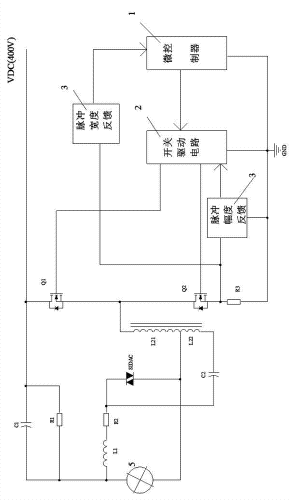 HID (High Intensity Discharge) lamp electronic ballast with plurality of protection functions and pre-exciting method thereof