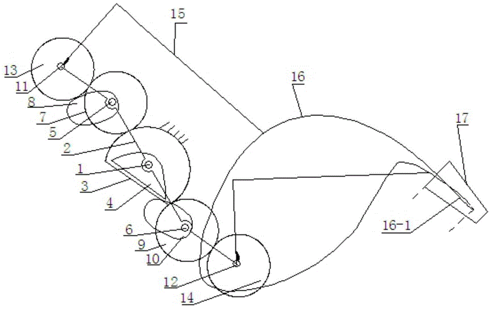A rack-incomplete non-circular-elliptical gear planetary system vegetable seedling picking mechanism