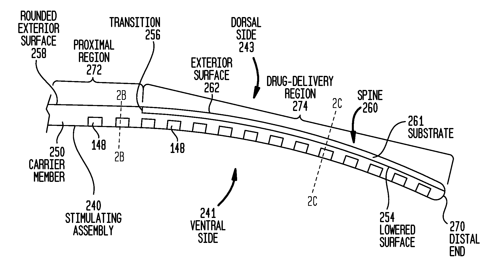 Drug-delivery element for an elongate implantable medical device component