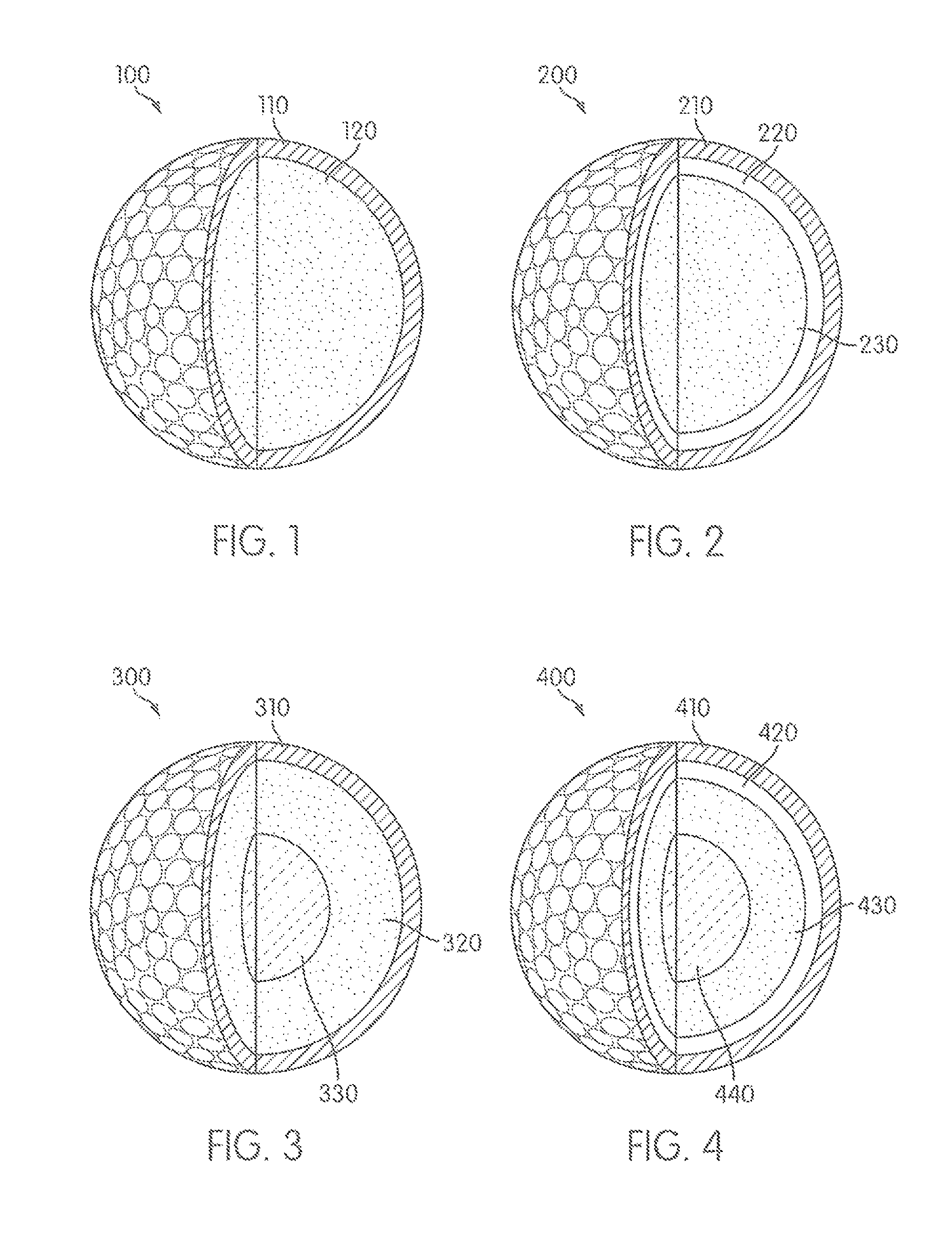 Golf ball with core material containing rubber and polyurethane
