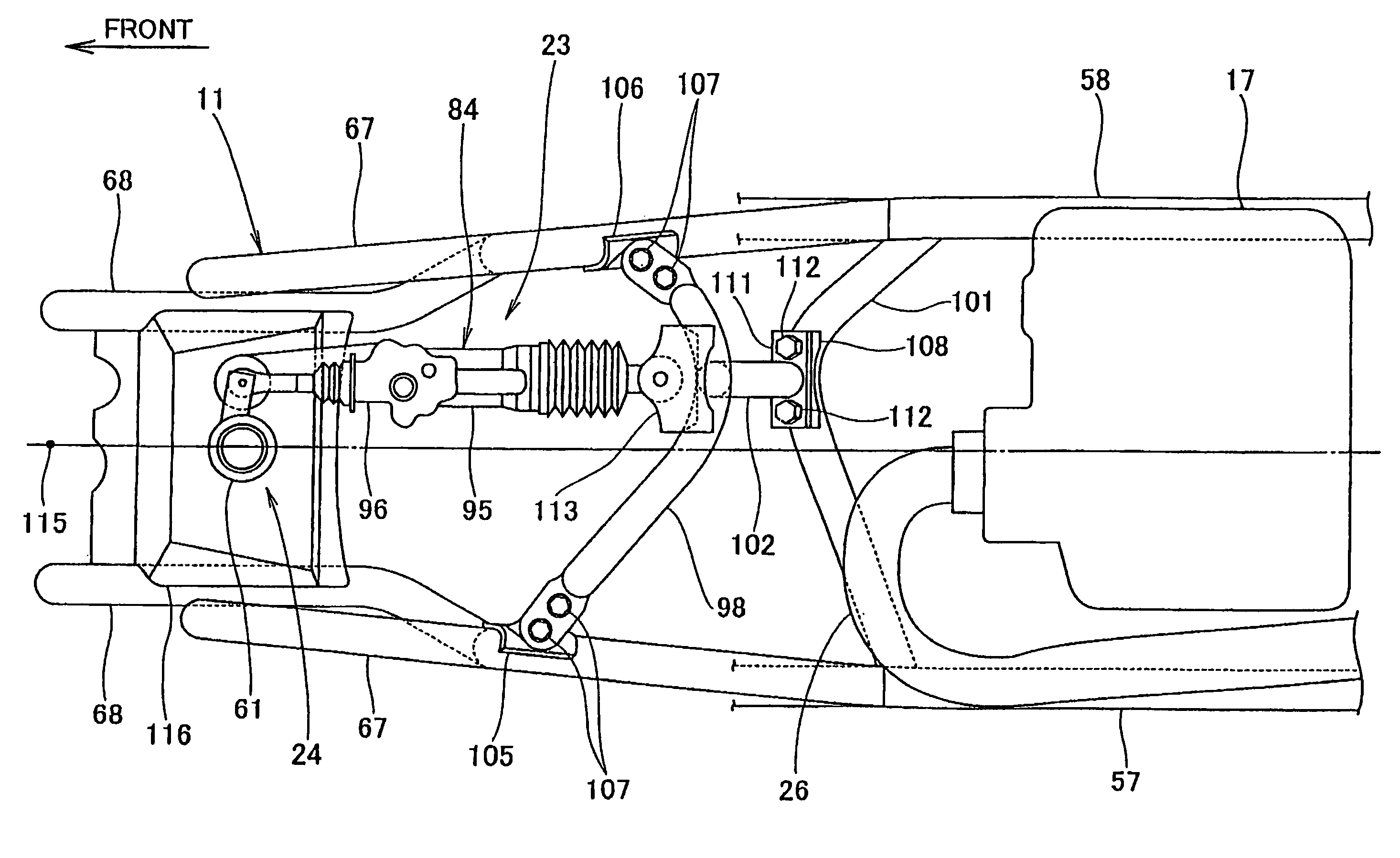 Layout structure of power steering system for vehicle